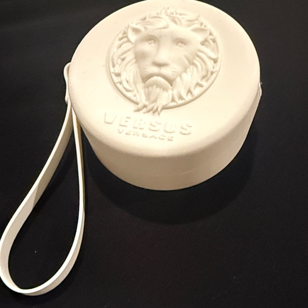 New Versus Versace white Lion Emblem round silicone Wristlet authentic